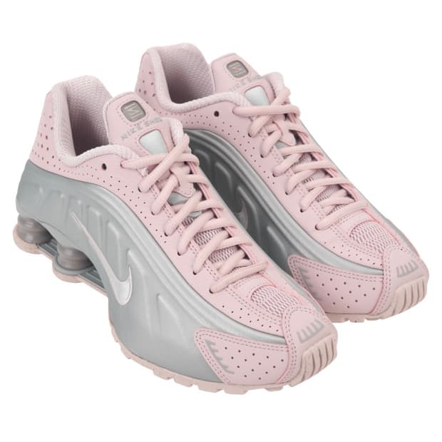 [290] (W) 나이키 샥스 R4 베얼리 로즈 메탈릭 플래티넘 핑크