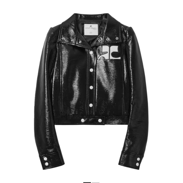 꾸레쥬 리에디션 바이닐 자켓 블랙 38사이즈