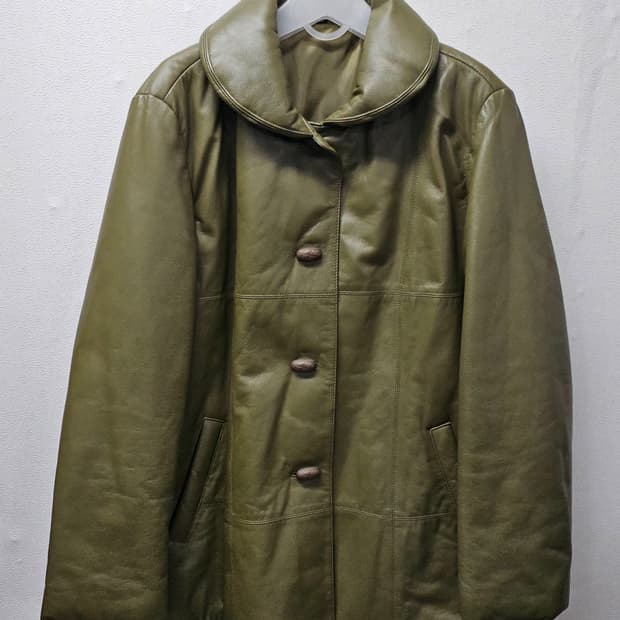 양가죽 그린 코트자켓  F
