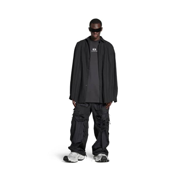 발렌시아가 유니티 스포츠 아이콘 레이어드 셔츠 오버사이즈 블랙 2사이즈