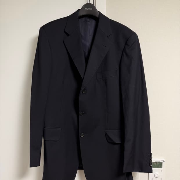 버버리 남성 네이비 스트라이프 자켓 오버사이즈 블레이저