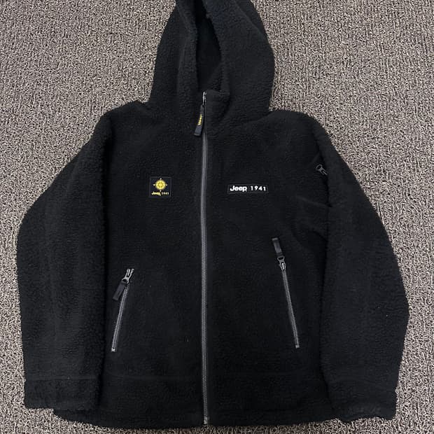 Jeep 지프 빅키즈 여성 뽀글이 털 후리스 자켓 블랙 신장 155
