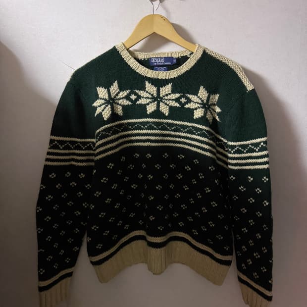 폴로 랄프로렌 눈꽃 빈티지 노르딕 두툼 니트 XL (100정도)