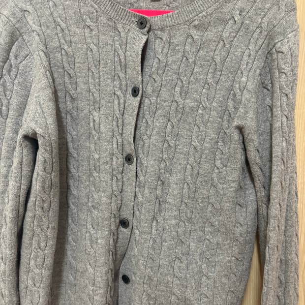 유니클로 그레이 꽈배기 가디건 S