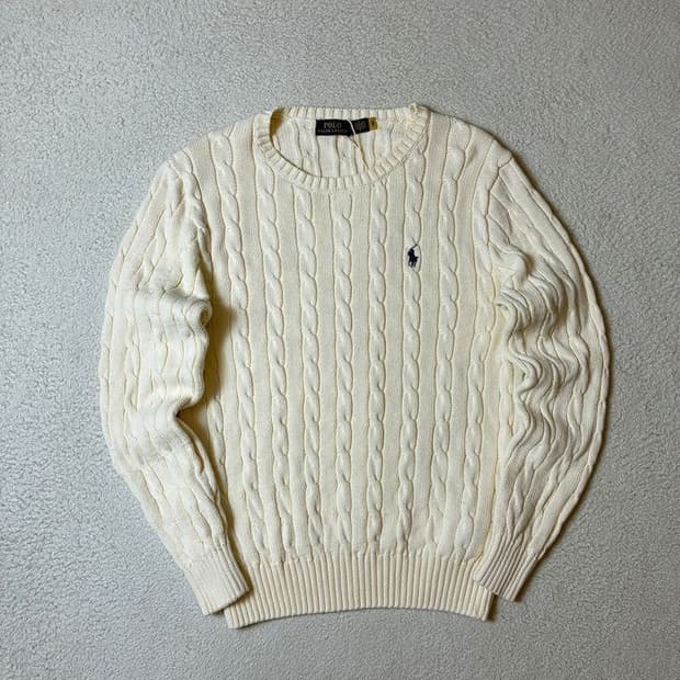 폴로 랄프로렌 큐알 신형 꽈배기 코튼 니트 PN7997