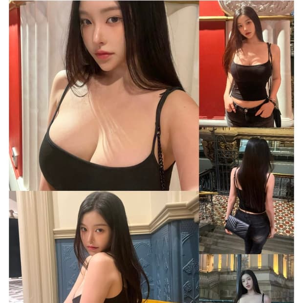 새상품) 카인다미 캡내장 끈나시 블랙 더블 롱 s