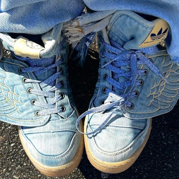 Adidas jeremy Scott denim wing sneakers