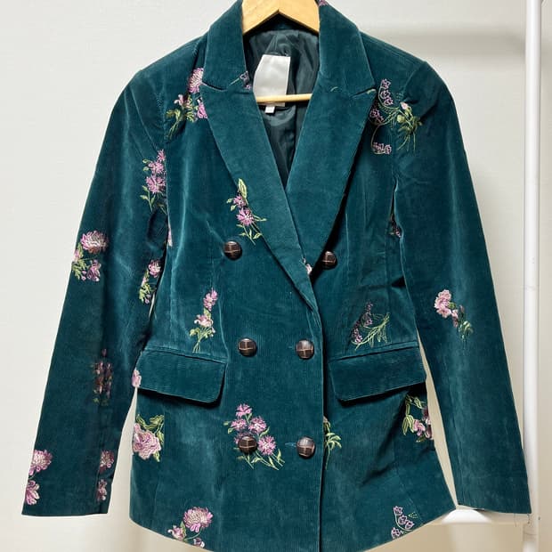 꽃자수 코듀로이 자켓 블라우저