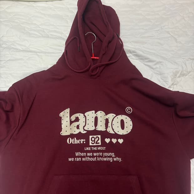 라이크더모스트 와인색 후드티
