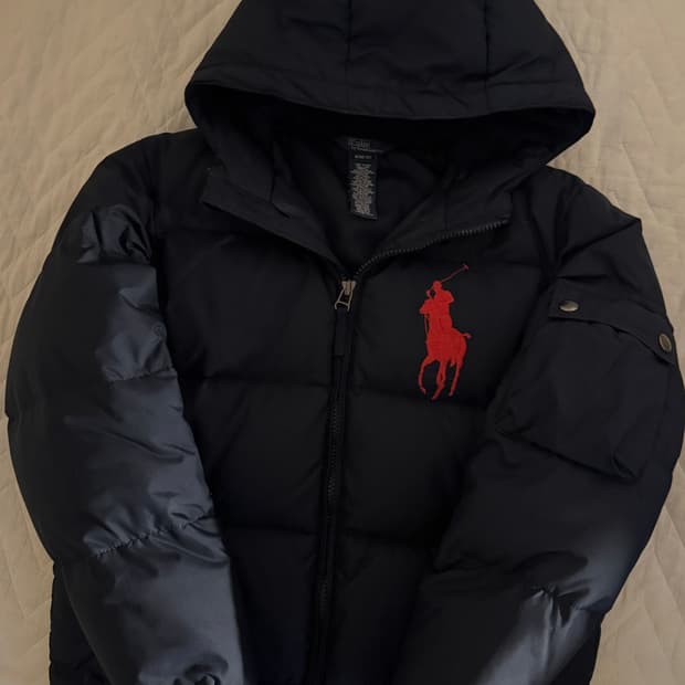 폴로 빅포니 패딩 네이비