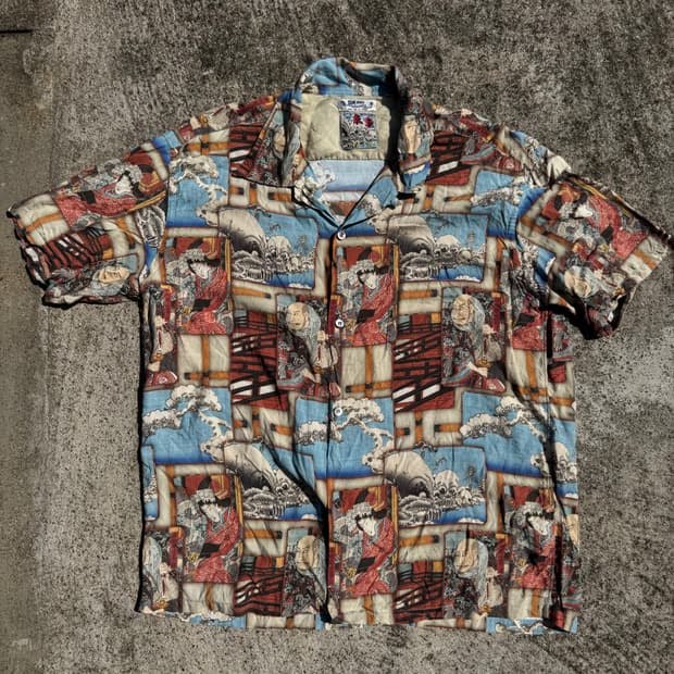 [XXL] Sun Surf X Hiroshige 레이온 알로하 셔츠