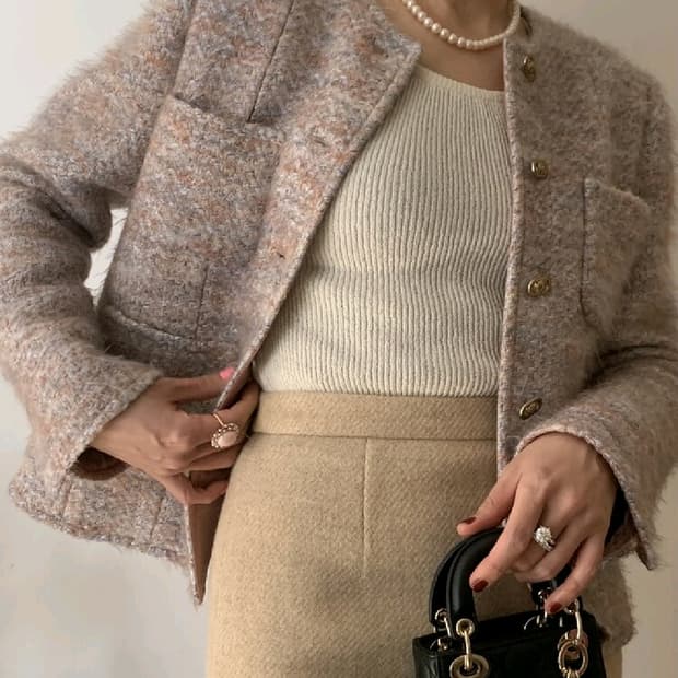 쎄모먼 르사쥬 트위드 34사이즈