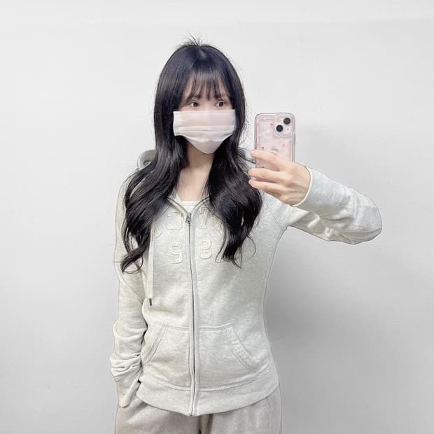 아베크롬비 피치 아치 로고 후드집업 그레이