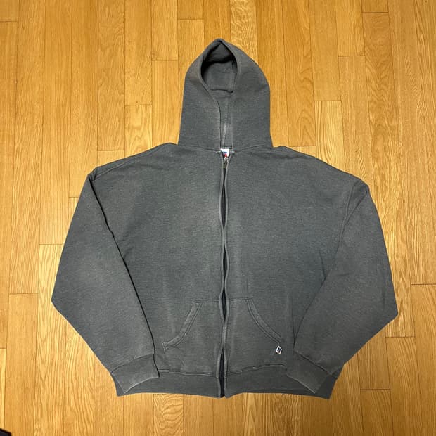 [XXL] 90s 빈티지 러셀 후드집업 페이디드 그레이