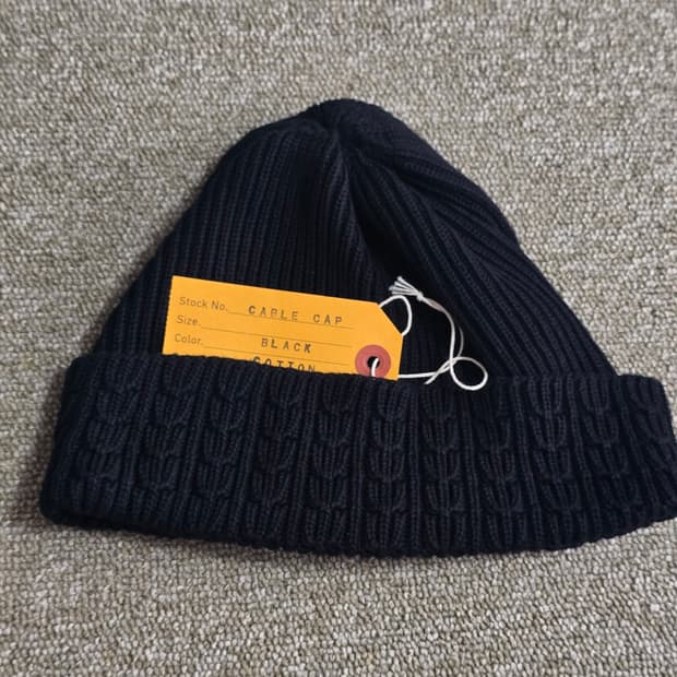 타임원클로딩 부처프로덕츠 코일햇 비니블랙 엣라스트 모자 Timeworn