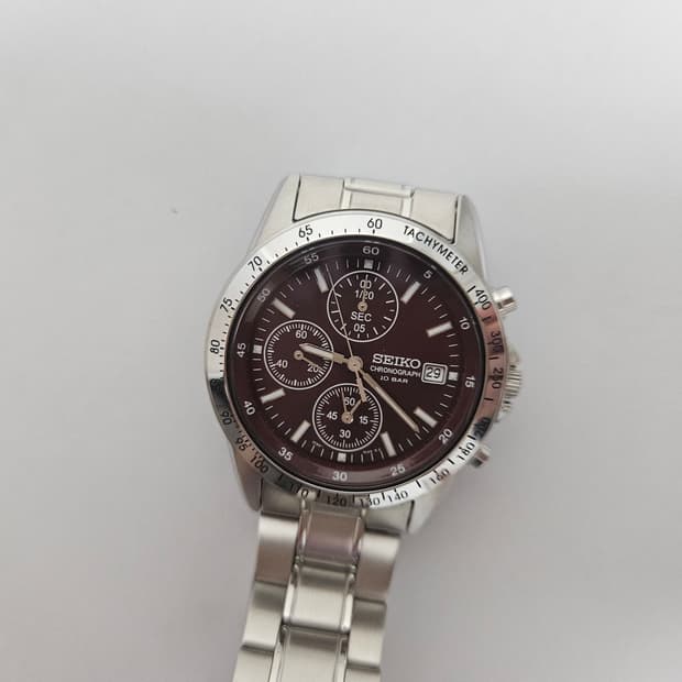 Seiko Chronograph 세이코 크로노그래프 레드와인 색상