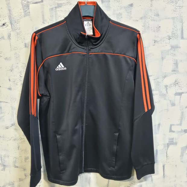 아디다스 블랙/오렌지 트랙탑 져지 