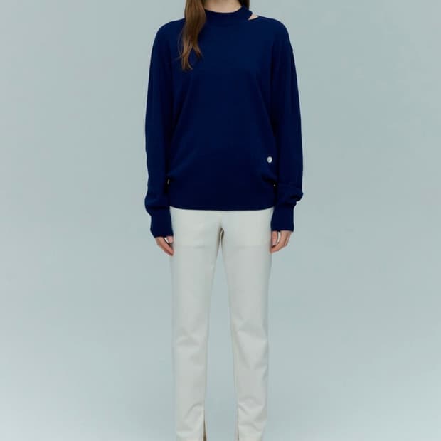 하시에 슬릿 니트 네이비 s 새상품 (129000원)