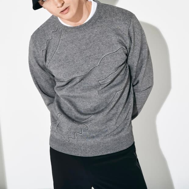 [100]라코스테스포츠 빅 크록자수 기모 맨투맨