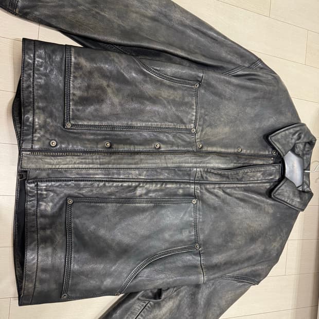 자라 워싱 이펙트 레더 점퍼