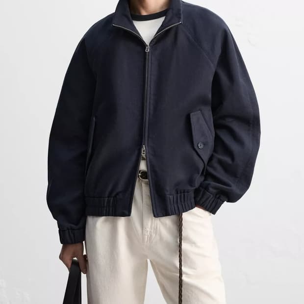 [L]자라 ZARA 스트럭처 점퍼 자켓 네이비