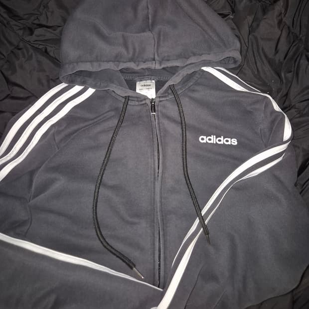 아디다스 블랙 사이드라인 삼선 후드집업 XL