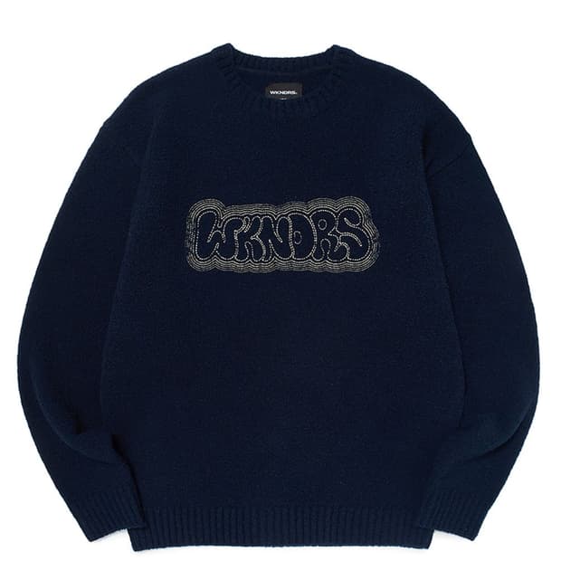 위캔더스 LOGO WOOL KNIT SWEATER (NAVY)