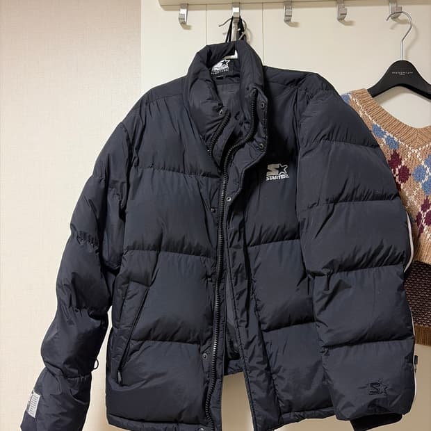 스타터 오리털 패딩 M 검정 / 회색 오리솜털80깃털20