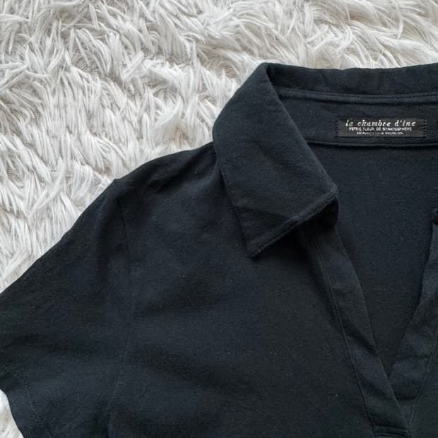 LA CHAMBRE 일본빈티지 y2k 카라티 반팔 보세반팔 S 38