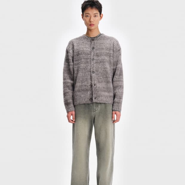 24fw 벨리에 브러쉬드 탐 포그 가디건 그레이