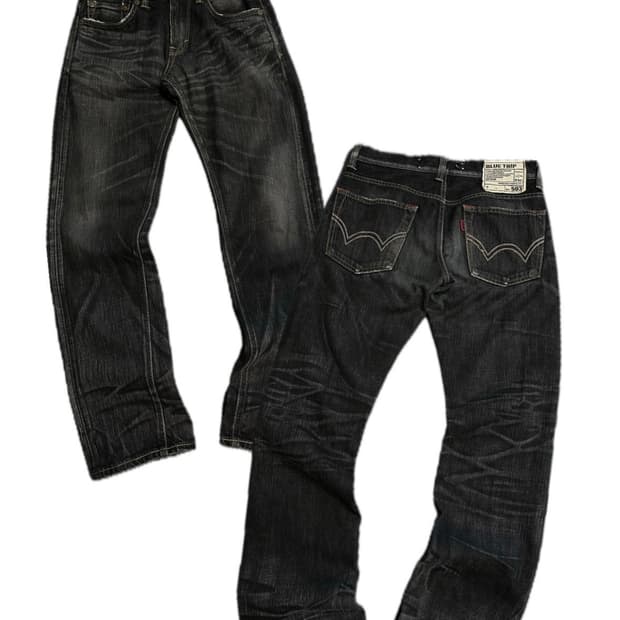 에드윈 BT503 흑청 워싱 데님팬츠 