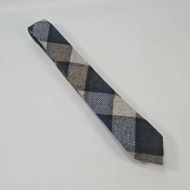 톰브라운 체크 울 타이