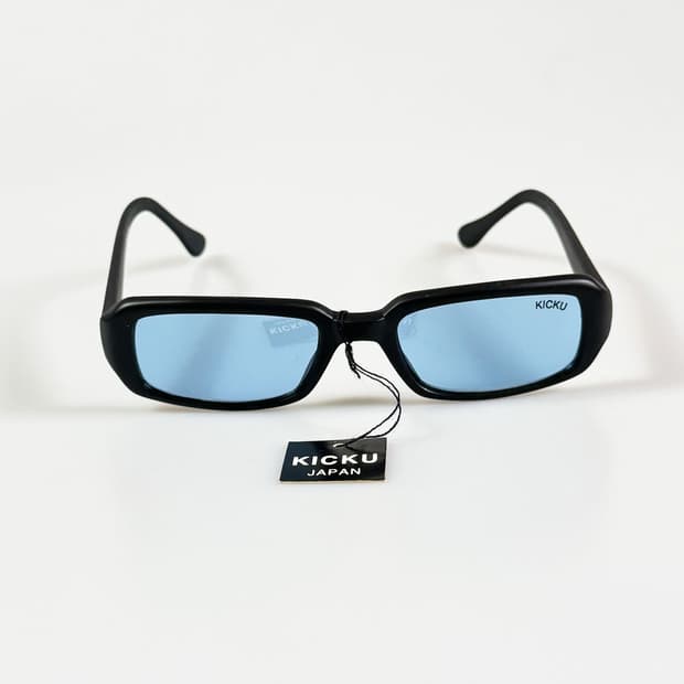 90s KICKU JAPAN 맷블랙 스퀘어 뿔테 틴트 빈티지 선글라스
