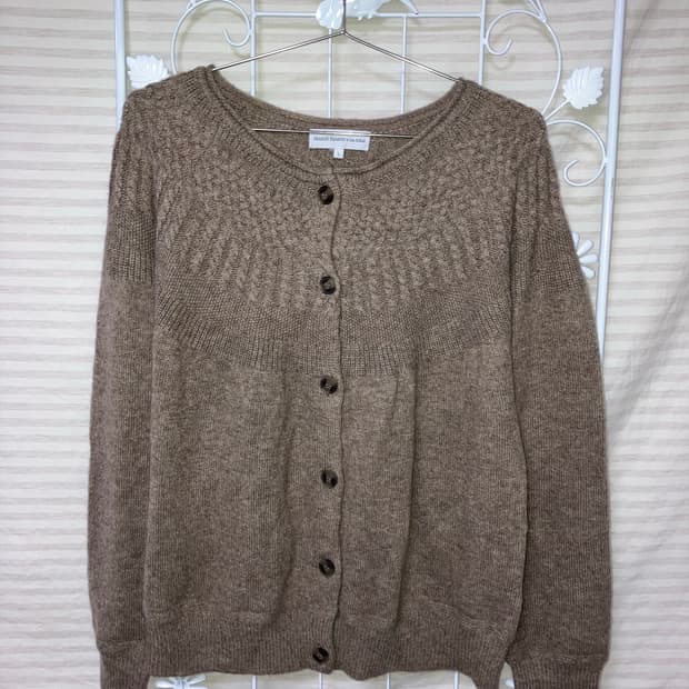 jpn vintage 브라운 꽈배기 니트 가디건 y2k 스트릿 갸루 펑키