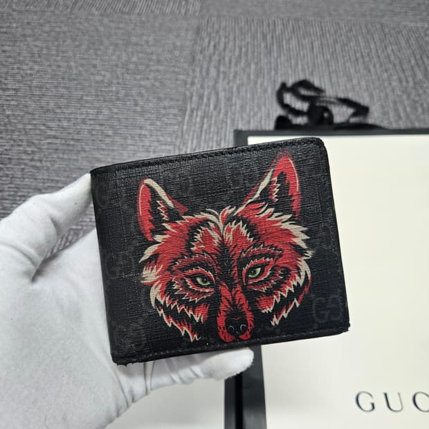 [특가][정품]구찌 레드 울프 반지갑