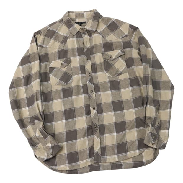 Valman 발만 웨스턴 디테일 샌드 브라운 빅체크 플란넬 셔츠