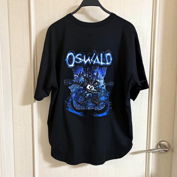 송지오 디즈니 오스왈드 자수 티셔츠 블랙 46