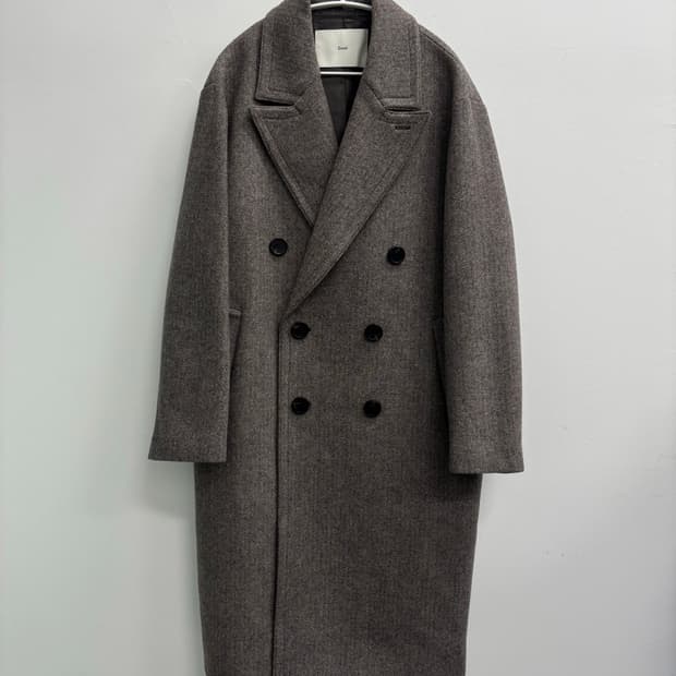 Dunst(던스트) 유니섹스 오버사이즈 더블 울 코트 헤링본