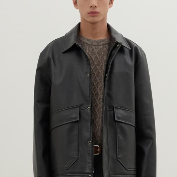 에센셜바이이큐엘 비건레더자켓