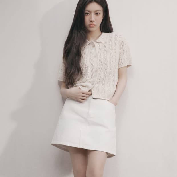 마리떼프랑소와저버 크로셰 하프 니트 가디건