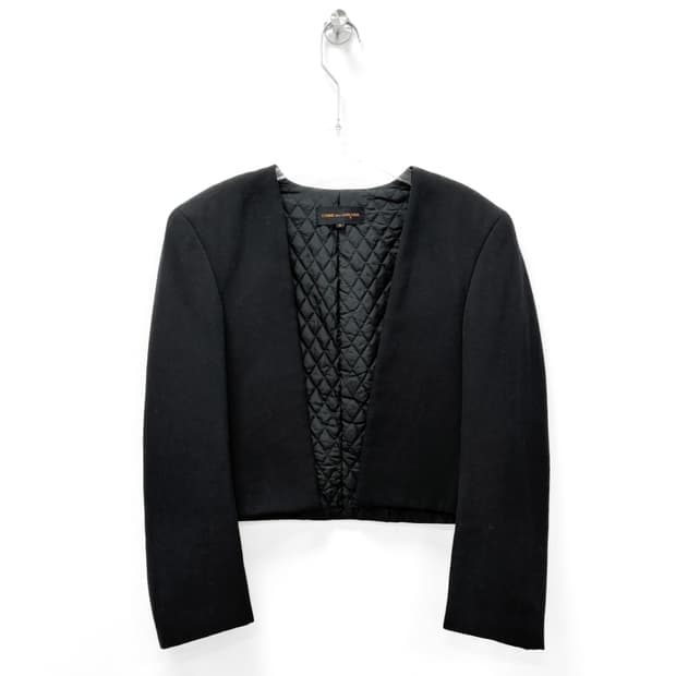 꼼데가르송 울 퀼팅 크롭 자켓