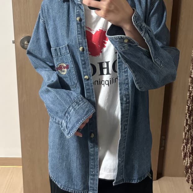 하드락 카페 데님 셔츠 자켓