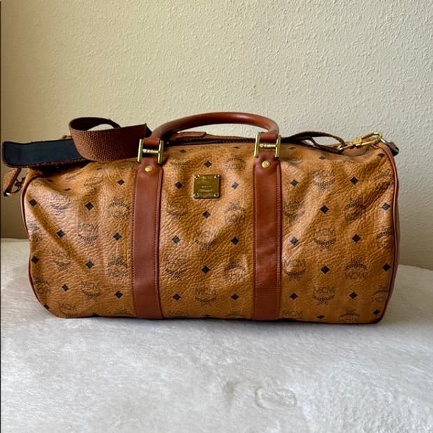 [mcm] 독일 mcm 보스턴 더플 백 및 키 월렛 여행가방