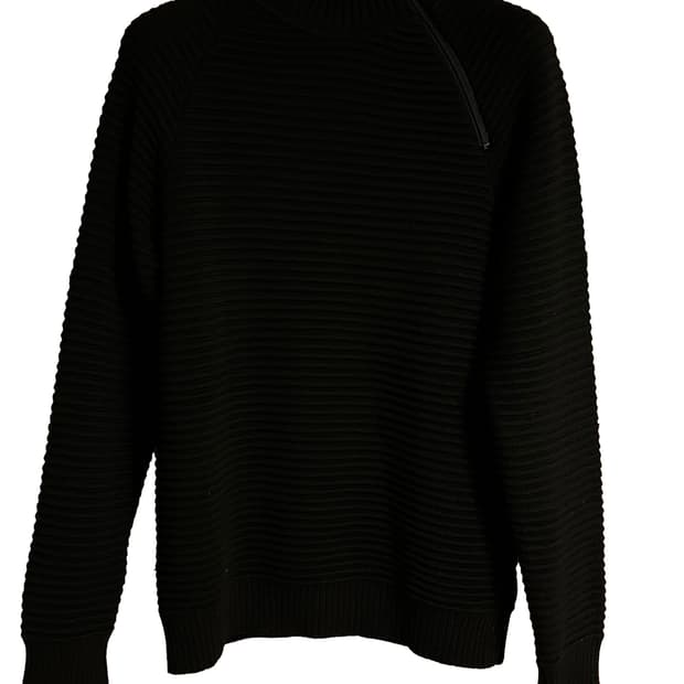 아르마니 사선 지퍼 골지 니트