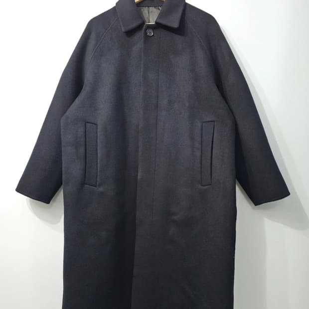 알레그리 발마칸 캐시미어 블랙 롱 코트 100 FW2024