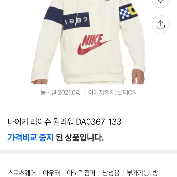 나이키 리이슈 우븐 아노락 (XXL)