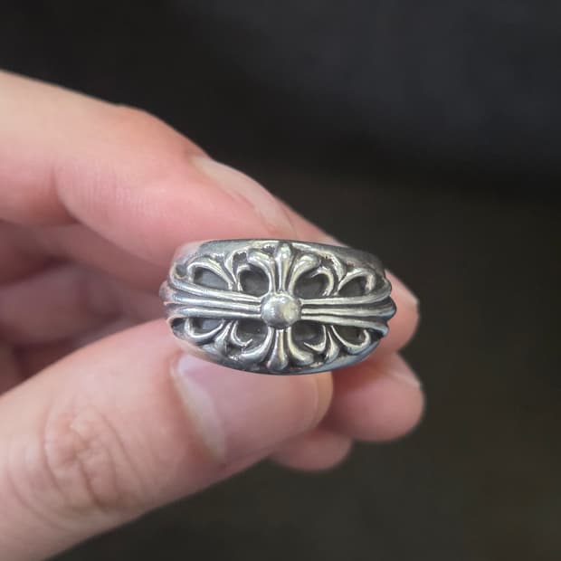 크롬하츠 플로랄 크로스 링 us10 ks21.5