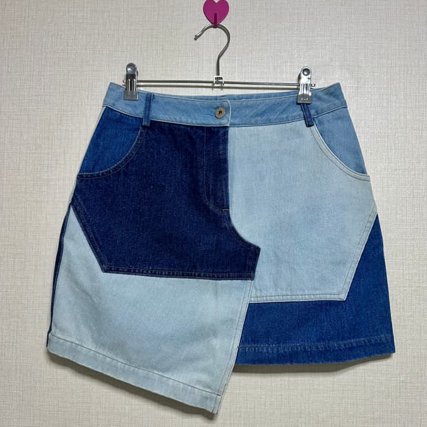 로우클래식 패치워크 데님스커트 M