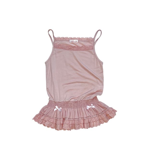 LACE CANCAN SLEEVELESS TOP PINK 