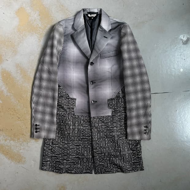 Comme des garcons black check coat